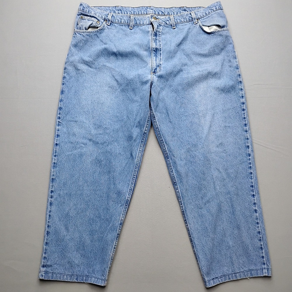 Carhartt B17 DST Relaxed Fit Tapered Leg Jeans Light Wash Blue 48x29 Hemmed